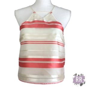 J.O.A. Los Angeles Sheen Striped Halter Crop Top